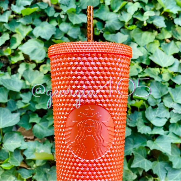 🧡New STARBUCKS Studded Orange Pearl Venti Tumbler Fall 2022 - Picture 4 of 6